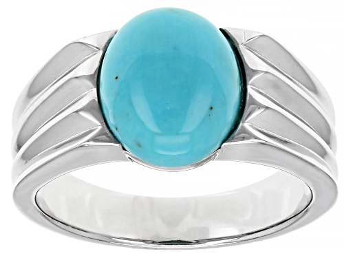 Photo of Southwest Style By JTV™ Mens 12x10mm Oval Turquoise Rhodium Over Silver Ring - Size 11