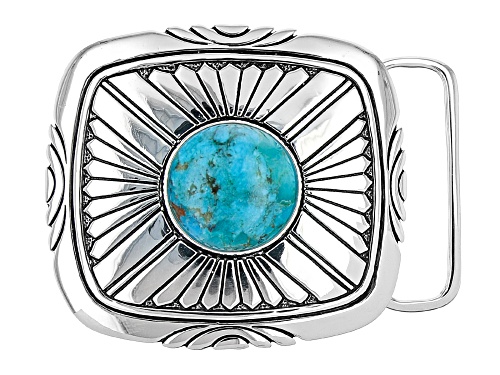 Southwest Style By JTV™ Turquoise Silver Over Brass Belt Buckle