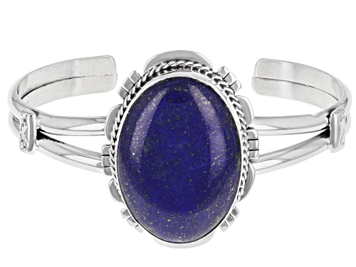 Photo of Southwest Style By JTV™ Oval Blue Lapis Rhodium Over Silver Bracelet