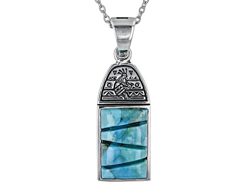 Photo of Southwest Style By JTV™ Turquoise Rhodium Over Silver Enhancer With Chain