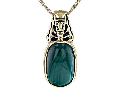 Photo of Southwest Style By JTV™ Malachite 18K Yellow Gold Over Silver Enhancer With Chain