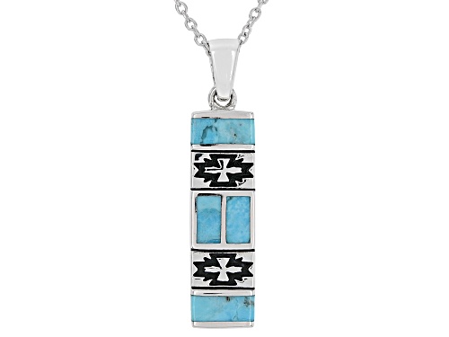 Photo of Southwest Style By JTV™ Turquoise Rhodium Over Silver Pendant With Chain