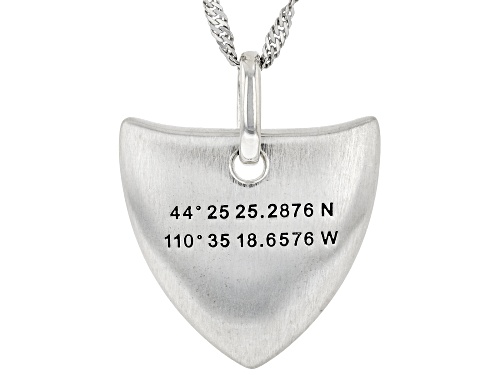 Southwest Style By JTV™ Rhodium Over Silver Map Coordinate Pendant With 24" Chain