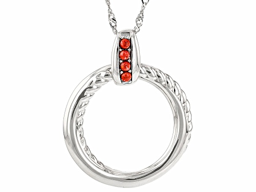 Southwest Style by JTV™ 2mm Round Sponge Coral Rhodium Over Sterling Silver Pendant with Chain