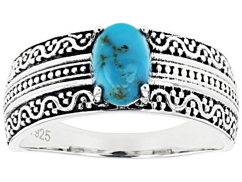 Southwest Style By JTV™ Blue Kingman Turquoise Sterling Silver Band Ring - Size 11