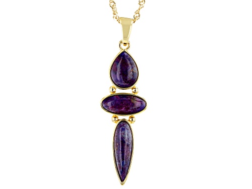 Southwest Style by JTV(TM) Purple Turquoise 18k Yellow Gold Over Sterling Silver Pendant with Chain