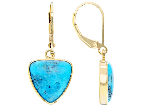 Southwest Style By JTV™ Blue Turquoise 18k Yellow Gold Over Sterling Silver Dangle Earrings