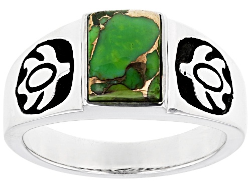 Southwest Style By JTV™ Green Turquoise Sterling Silver Turtle Ring - Size 6