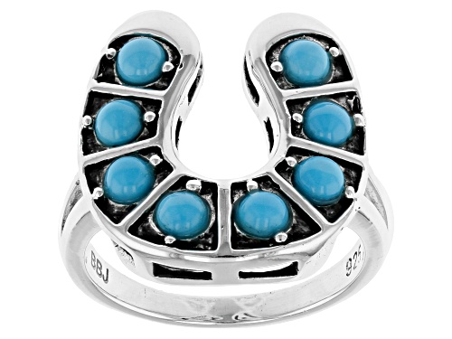 Southwest Style By JTV™  Sleeping Beauty Turquoise Sterling Silver Horseshoe Ring - Size 11