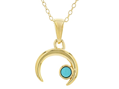 Southwest Style by JTV™ 3mm Sleeping Beauty Turquoise 18k Gold Over Sterling Silver Pendant/Chain