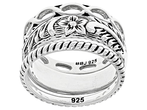 Southwest Style by JTV™ Oxidized Sterling Silver Band Ring Set of 3 - Size 6