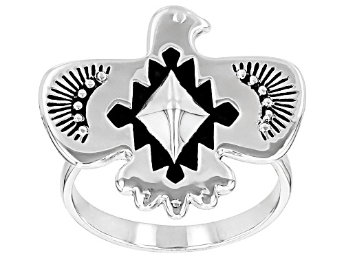 Southwest Style by JTV™ Oxidized Sterling Silver Thunderbird Ring - Size 8