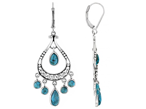 Southwest Style by JTV™ Blue Turquoise Sterling Silver Dangle Earrings
