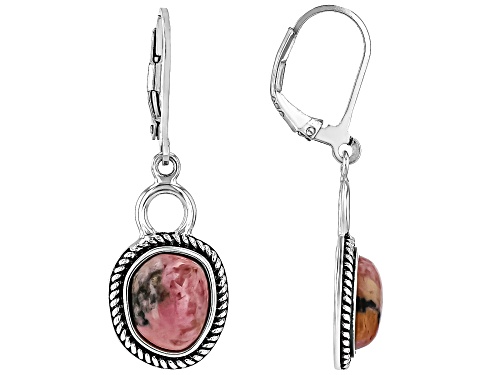 Southwest Style By JTV™ 10x8mm Rhodonite Sterling Silver Dangle Earrings