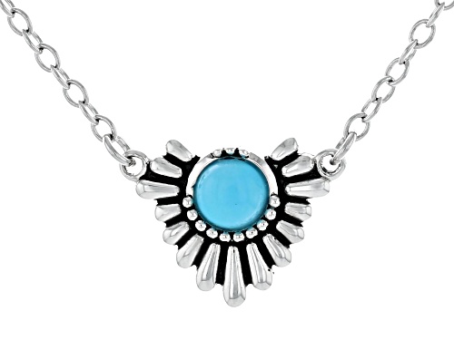 Southwest Style By JTV™ 5mm Sleeping Beauty Turquoise Oxidized Sterling Silver Necklace - Size 18