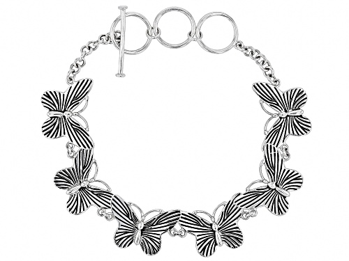 Southwest Style by JTV™ Oxidized Sterling Silver Butterfly Bracelet - Size 7.25