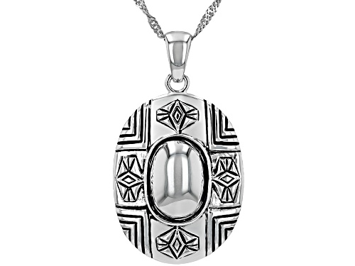 Southwest Style by JTV™ Oxidized Sterling Silver Southwestern Pattern Pendant With Chain