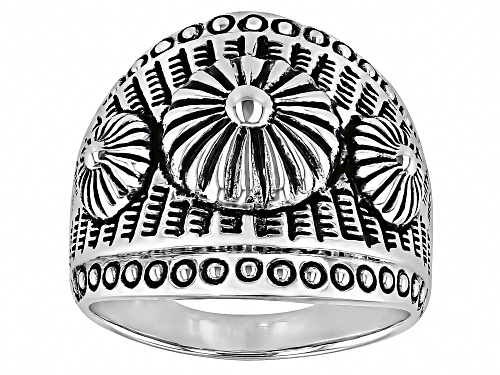 Southwest Style by JTV™ Oxidized Sterling Silver Textured Ring - Size 7