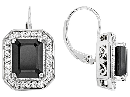 5.59ctw Black Spinel and 0.67ctw Zircon Rhodium Over Sterling Silver Earrings