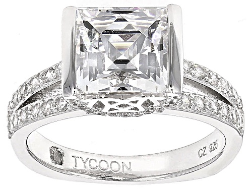 Tycoon For Bella Luce ® 5.22ctw Square Cut & Round Platineve® Ring (3.56ctw Dew) - Size 9