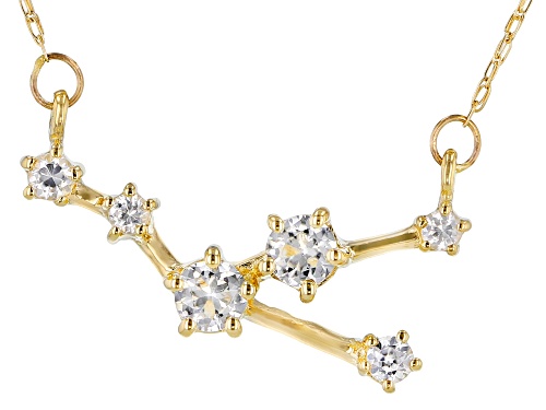 .45ctw Round White Zircon 10k Yellow Gold "Taurus" Necklace - Size 18