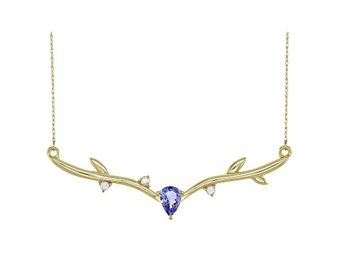 Blue Tanzanite 10k Yellow Gold Necklace 0.84ctw - Size 18