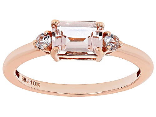 Photo of 0.77ct Cor-De-Rosa Morganite™ And 0.15ctw White Sapphire 10k Rose Gold Ring - Size 7