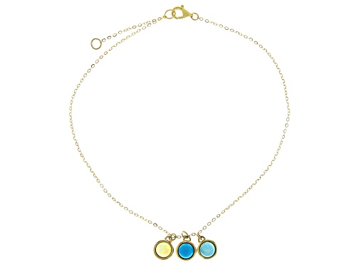 5mm Sleeping Beauty Turquoise with Ethiopian Opal and Larimar 10k Yellow Gold Anklet