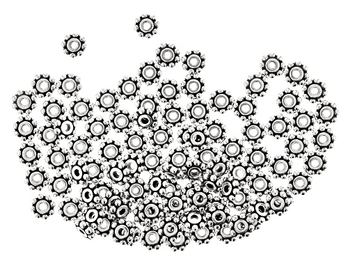 Antiqued Silver Tone Beaded Daisy Spacer Appx 6mm Appx 100 Pieces