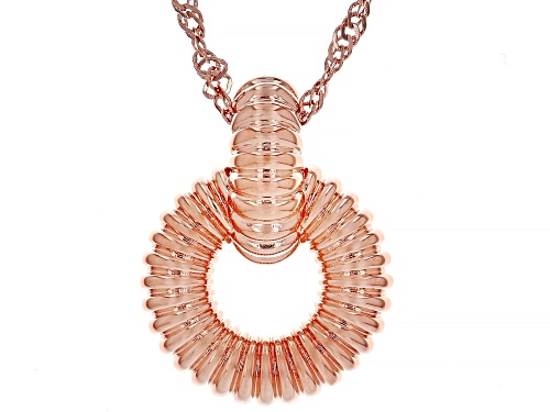 Timna Jewelry Collection™ Copper Ribbed Texture Pendant With Chain