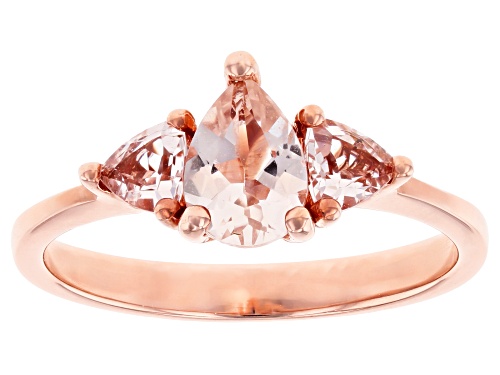 0.80ctw morganite 18k rose gold over sterling silver ring - Size 9