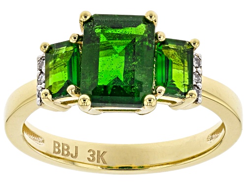 Photo of 1.65ctw Chrome Diopside With 0.04ctw White Diamond 3K Yellow Gold Ring - Size 8