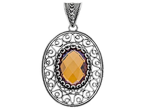 Photo of Artisan Collection Of Turkey™ 9.00ct Oval Orange Quartz Solitaire Sterling Silver Pendant