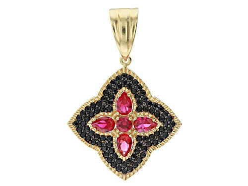 Photo of Artisan Collection of Turkey™ 2.25ctw Lab Ruby,1.55ctw Black Spinel 18K Gold Over Silver Enhancer