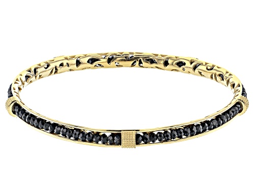 Artisan Collection Of Turkey™ 2x3mm Black Spinel 18K Yellow Gold Over Sterling Silver Bracelet - Size 8
