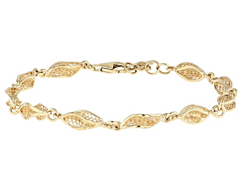Artisan Collection Of Turkey™ 18K Yellow Gold Over Sterling Silver Petite Waves Bracelet - Size 7.75