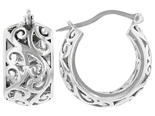 Photo of Artisan Collection of Turkey™  Rhodium Over Sterling Silver Filigree Huggie Earrings