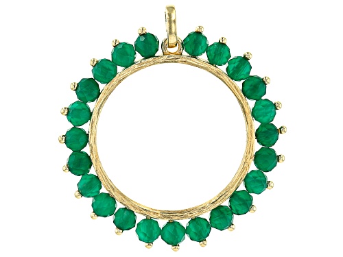 Photo of Artisan Collection of Turkey™ Round Green Onyx 18K Yellow Gold Over Sterling Silver Pendant
