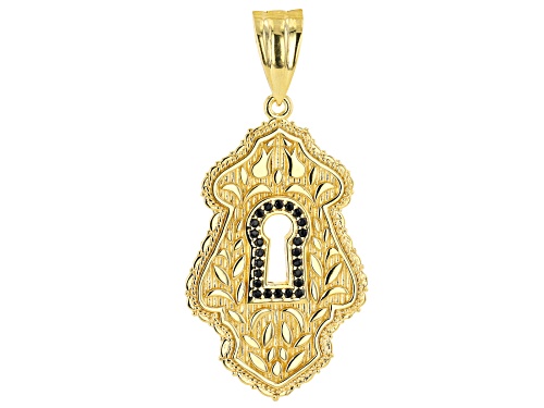 Artisan Collection Of Turkey™ Black Spinel 18K Yellow Gold Over Sterling Silver Lock Enhancer