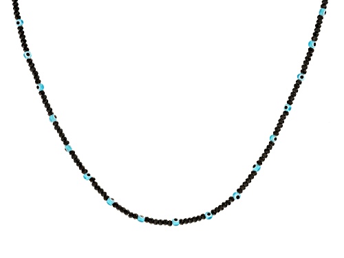 Photo of Artisan Collection of Turkey™ 15.00ctw Black Spinel & Crystal Evil Eye 18K Gold Over Silver Necklace - Size 19