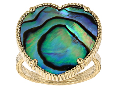 Artisan Collection of Turkey™ Abalone Shell & Mother-Of-Pearl 18k Yellow Gold Over Silver Ring - Size 6