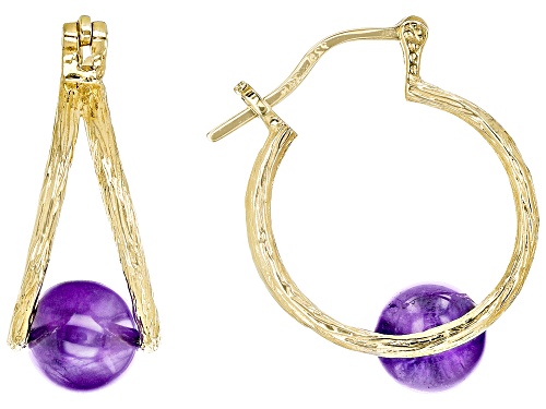 Photo of Artisan Collection of Turkey™ 4.00ctw Amethyst 18k Yellow Gold Over Sterling Silver Earrings