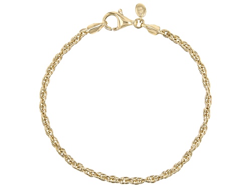 Artisan Collection of Turkey™ 18k Yellow Gold Over Sterling Silver Rope Bracelet - Size 7.5