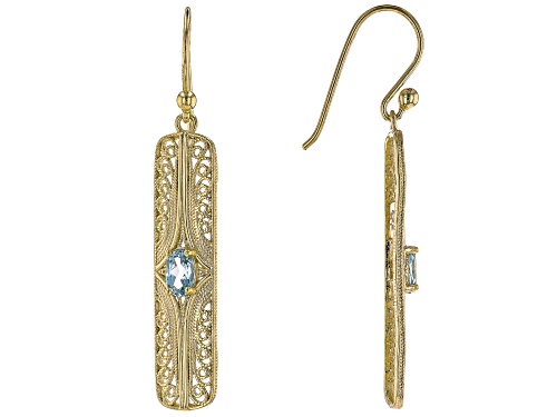Artisan Collection of Turkey™ 1.5ctw Sky Blue Topaz 18k Yellow Gold Over Sterling Silver Earrings
