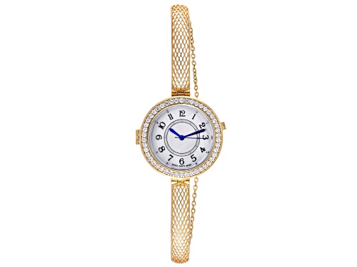 Artisan Collection of Turkey™ White Mother-Of-Pearl 18k Gold Over Bronze with Cubic Zirconia Watch