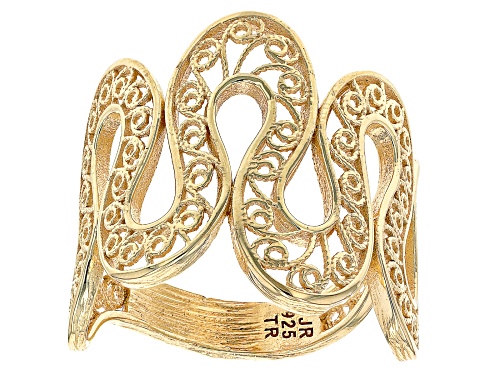Artisan Collection of Turkey™ 18k Yellow Gold Over Sterling Silver Snake Ring - Size 9