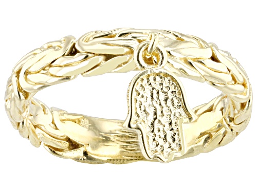 Artisan Collection of Turkey™ 18K Gold Over Silver Hamsa Hand Charm Ring - Size 7