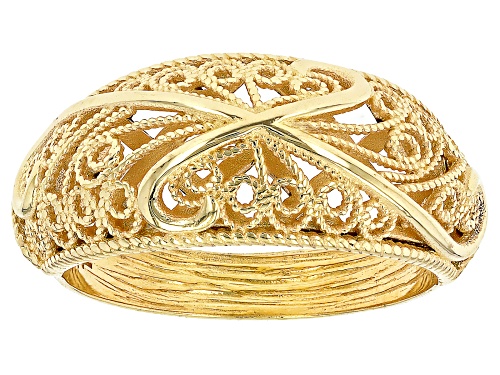 Artisan Collection of Turkey™ 18K Yellow Gold Over Sterling Silver Filigree Scrollwork Band Ring - Size 10