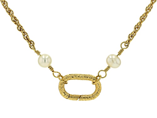 Artisan Collection of Turkey™6.5-7mm Cultured Freshwater Pearl 18K Gold Over Silver Necklace - Size 21.5