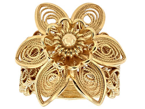 Artisan Collection of Turkey™ 18K Gold Over Silver 2-layer Floral Statement Ring - Size 8